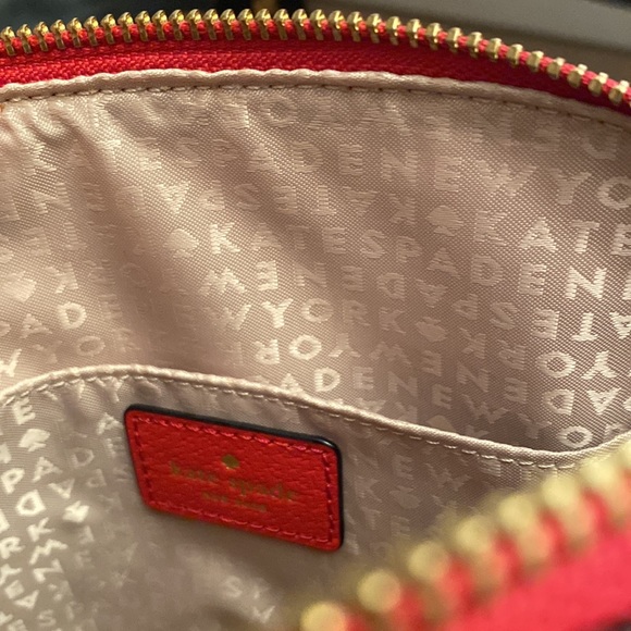 Kate Spade Red Leather Medium Dome Handle Crossbody Handbag Purse Bag Like New - Picture 9 of 9